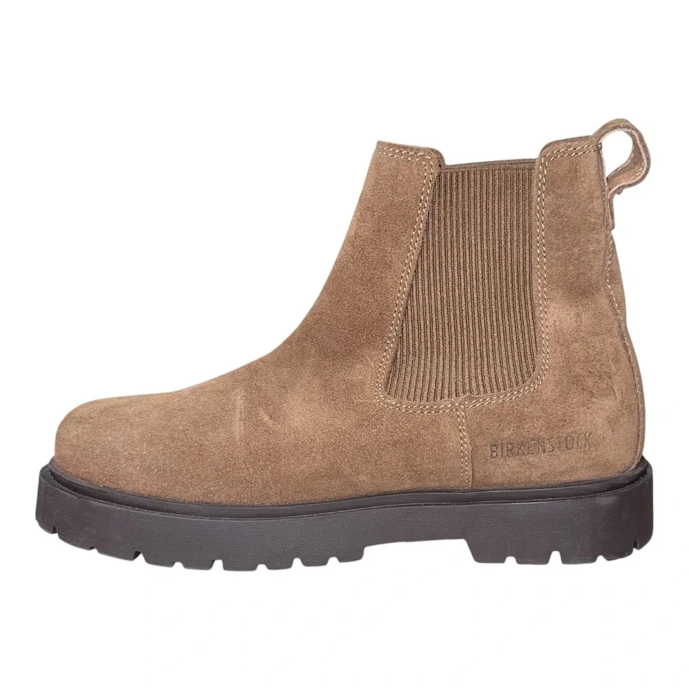 Birkenstock Size 37 6.5 7.5 Brown Suede Highwood Slip On Chelsea Ankle Boots